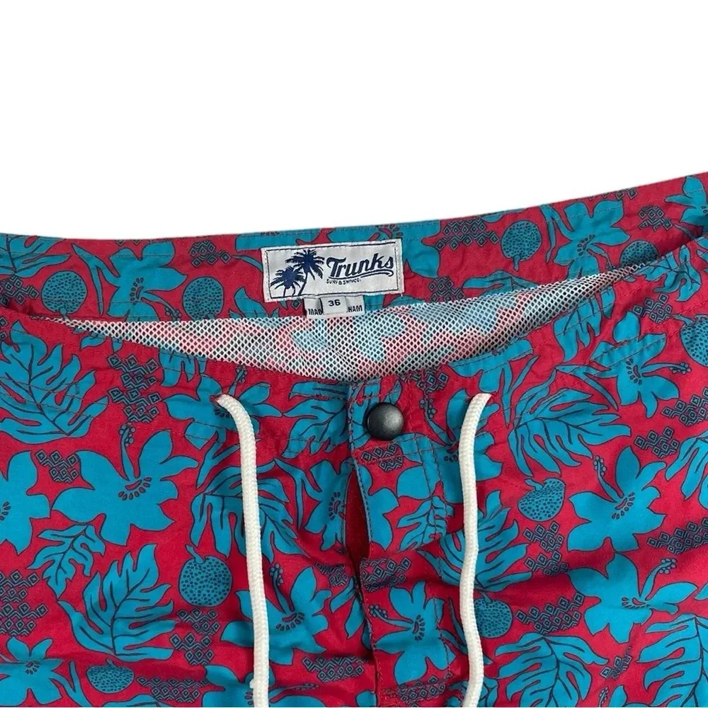 SH728 Men’s Trunks Surf & Swim Tropical Lined Beach Swim Trunks 36